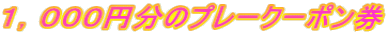 1,000円分のプレークーポン券